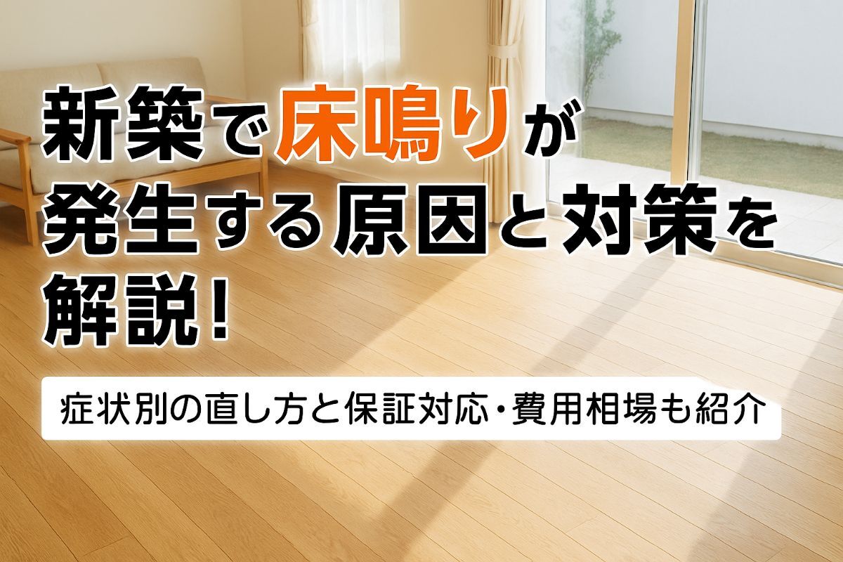 新築で床鳴りが発生する原因と対策を解説！症状別の直し方と保証対応 